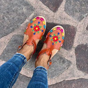 Huarache Sandal Boho Hippie Mexican Style Embroidered Sandal - 9